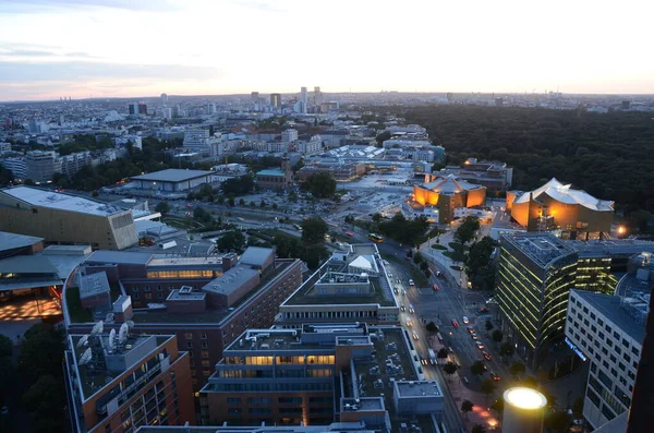 Uitzicht Architectuur Zonsondergang Berlijn Stad Scene — Stockfoto