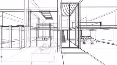 3D astarlı mimari proje boyunca hareket