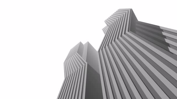 移动最少3D个建筑形状 — 图库视频影像