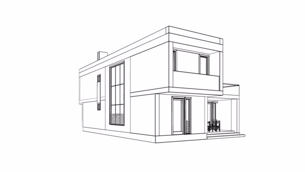 最小限の3D建築プロジェクトの概要 — ストック動画