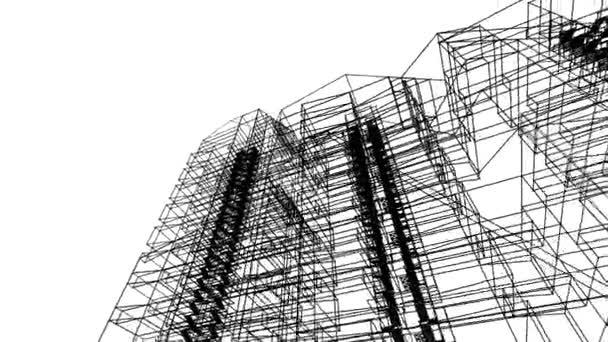 最小限の3D建築の形を — ストック動画