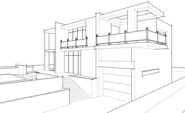 Abstraktní Architektonická Tapeta Digitální Pozadí — Stockový vektor