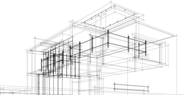 Abstrakte Architektonische Tapete Digitaler Hintergrund — Stockvektor