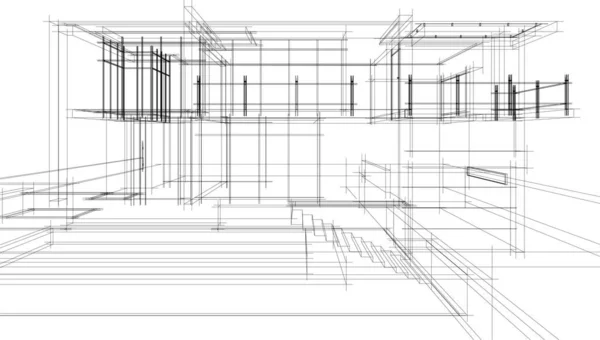 Abstrakt Arkitektoniska Tapeter Digital Bakgrund — Stock vektor