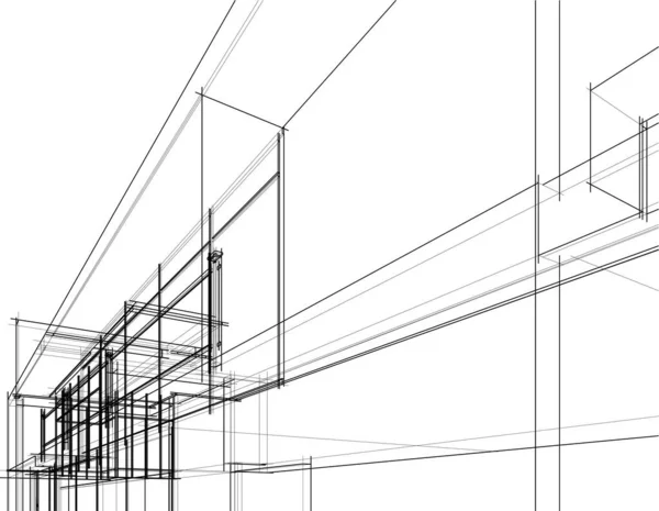 Abstraktní Architektonická Tapeta Digitální Pozadí — Stockový vektor