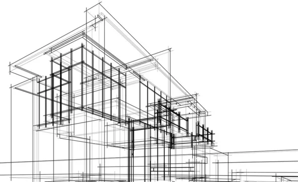 Abstrakcyjna Tapeta Architektoniczna Tło Cyfrowe — Wektor stockowy