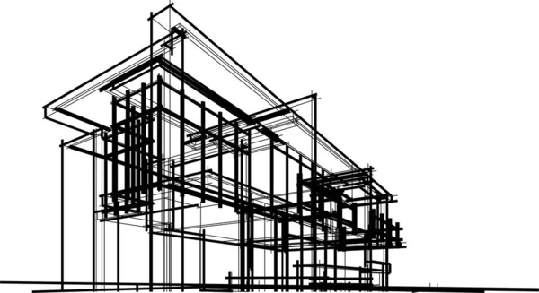 Abstrakte Architektonische Tapete Digitaler Hintergrund — Stockvektor