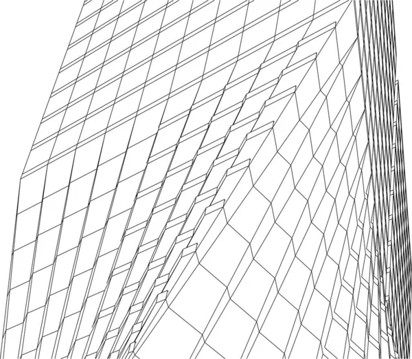 Papier Peint Architectural Abstrait Fond Numérique — Image vectorielle