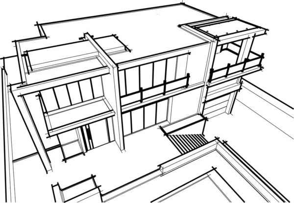 Abstrakt Arkitektoniska Tapeter Digital Bakgrund — Stock vektor