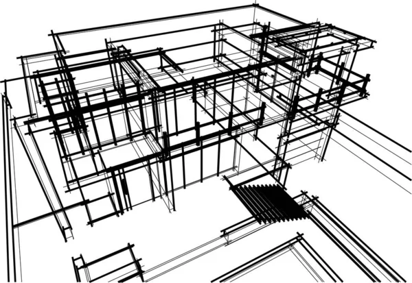 Abstrakt Arkitektoniska Tapeter Digital Bakgrund — Stock vektor