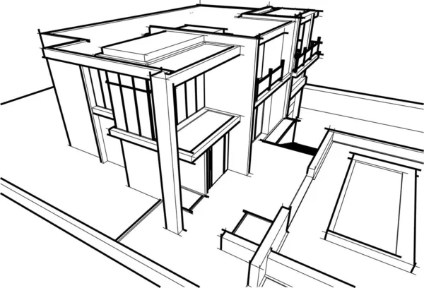 Abstrakt Arkitektoniska Tapeter Digital Bakgrund — Stock vektor