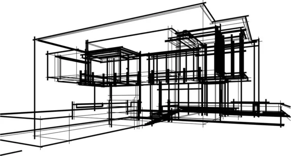 Astratto Sfondo Architettonico Sfondo Digitale — Vettoriale Stock