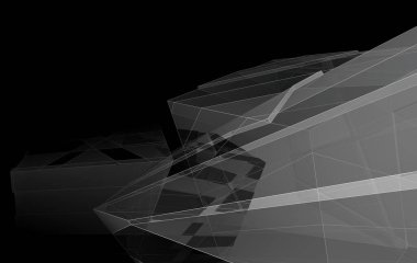 3D mimari illüstrasyon, soyut duvar kağıdı