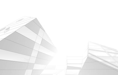 3D mimari illüstrasyon, soyut duvar kağıdı