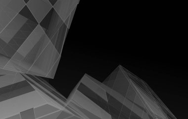 3D mimari illüstrasyon, soyut duvar kağıdı