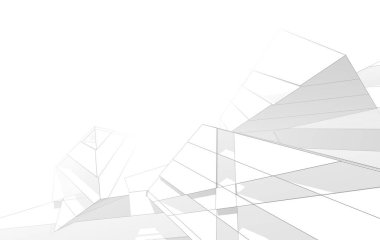 3D mimari illüstrasyon, soyut duvar kağıdı