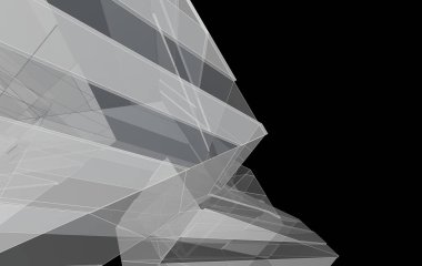 3D mimari illüstrasyon, soyut duvar kağıdı