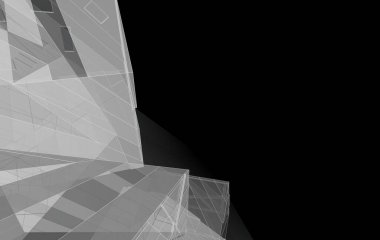 3D mimari illüstrasyon, soyut duvar kağıdı