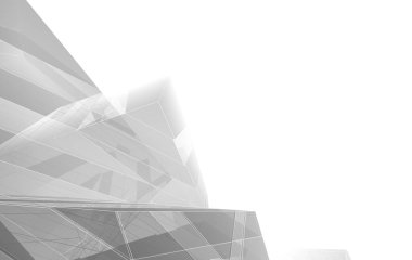 3D mimari illüstrasyon, soyut duvar kağıdı