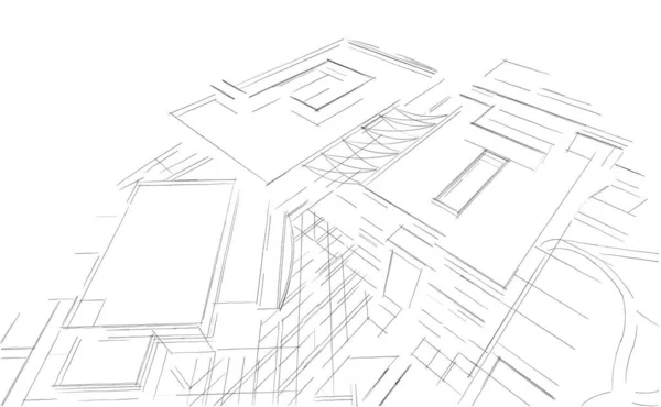Linkovaná Architektonická Ilustrace Abstraktní Tapeta — Stock fotografie