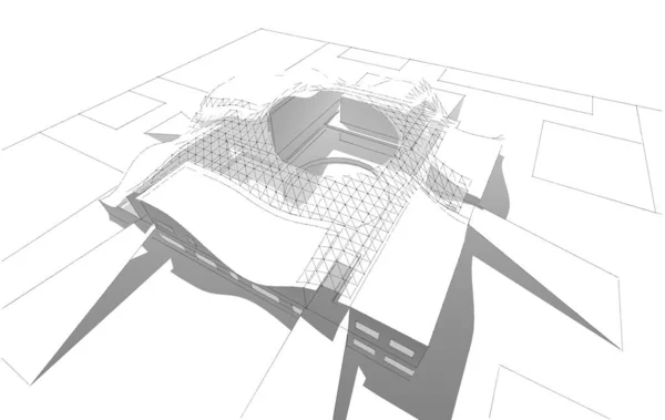 3D建筑图解 抽象壁纸 — 图库照片