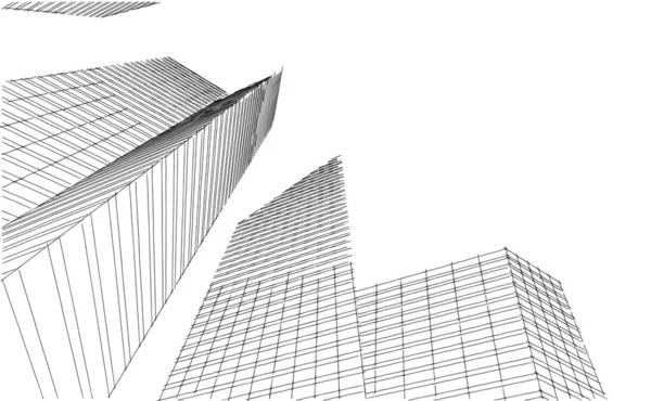 3D内衬建筑艺术 数码壁纸 — 图库照片