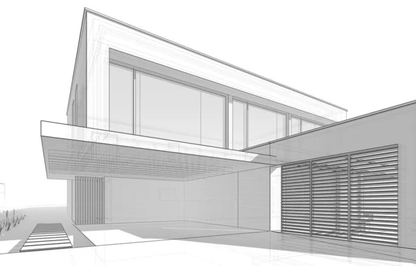 minimal 3d architectural project, architectural art