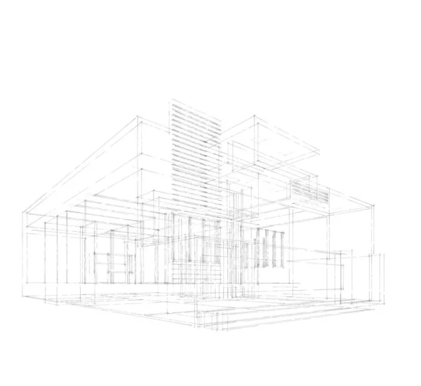 最低3D建筑项目 建筑艺术 — 图库照片