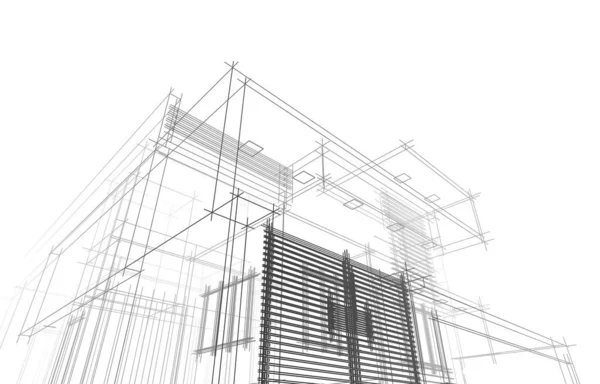 最低3D建筑项目 建筑艺术 — 图库照片