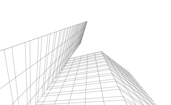 3D内衬建筑艺术 数码壁纸 — 图库照片