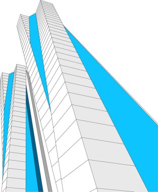 minimal 3d renkli mimari proje, mimari sanat