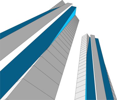 minimal 3d renkli mimari proje, mimari sanat