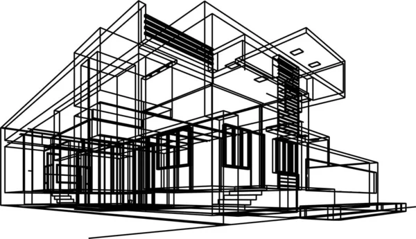 Minimal Proiect Arhitectural Artă Arhitecturală — Vector de stoc