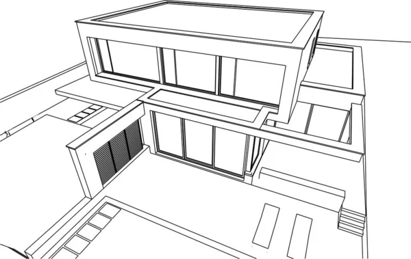 Projeto Arquitetônico Mínimo Arte Arquitetônica —  Vetores de Stock