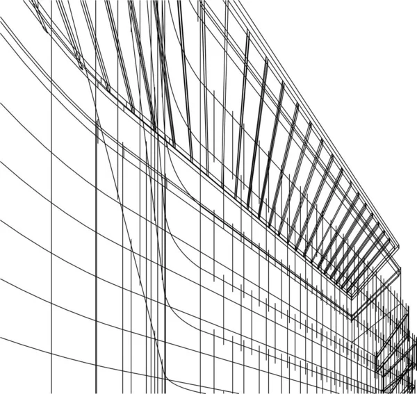 Liniert Architekturkunst Digitale Tapete — Stockvektor