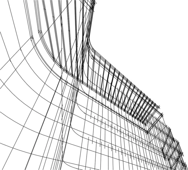 3D建築美術 デジタル壁紙 — ストックベクタ