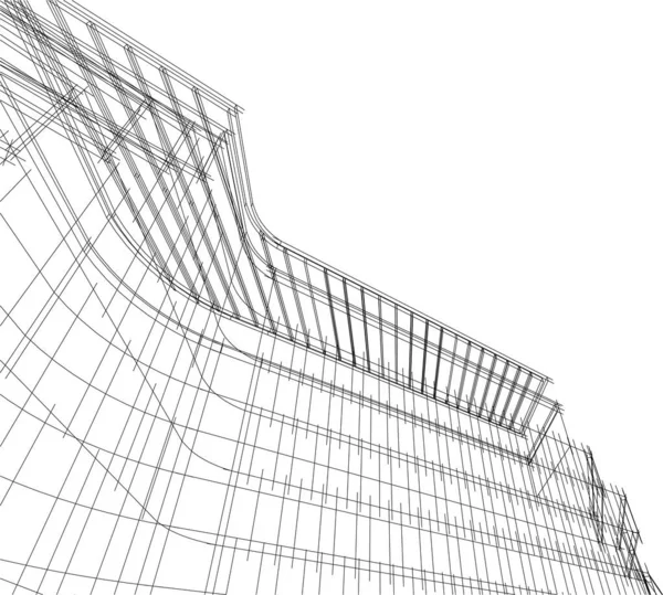 Bélelt Építészeti Művészet Digitális Tapéta — Stock Vector