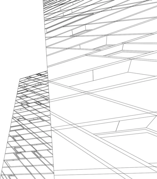 3D建築美術 デジタル壁紙 — ストックベクタ