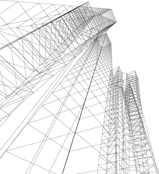 Bekleed Architectonische Kunst Digitaal Behang — Stockvector