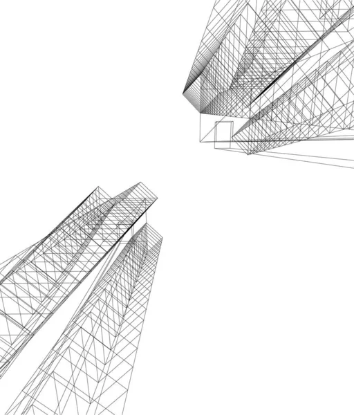 Lined Architectural Art Digital Wallpaper — Stock Vector