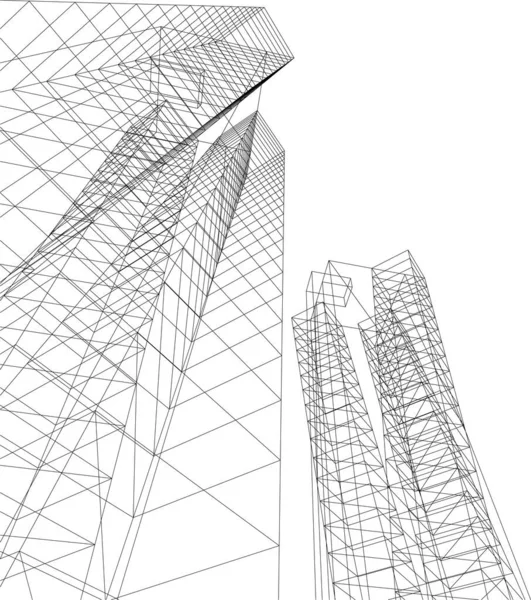 Bekleed Architectonische Kunst Digitaal Behang — Stockvector