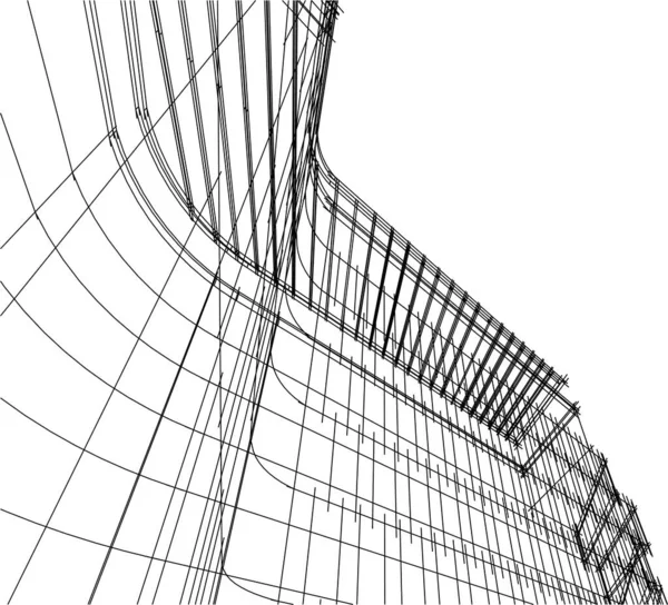 Liniert Architekturkunst Digitale Tapete — Stockvektor