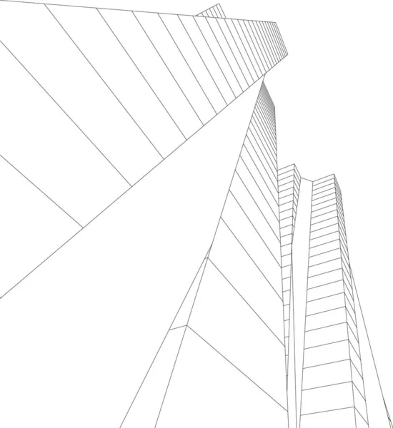 Arte Arquitectónico Forrado Fondo Pantalla Digital — Vector de stock