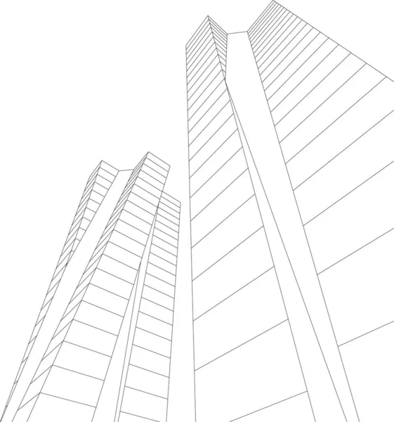 Liniert Architekturkunst Digitale Tapete — Stockvektor