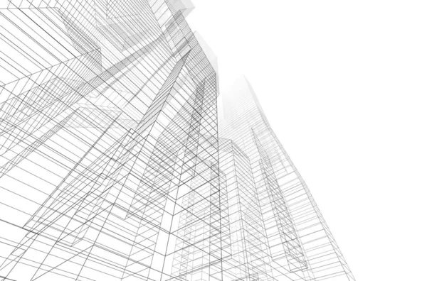 Lined Architectural Art Digital Wallpaper — Stock Photo, Image