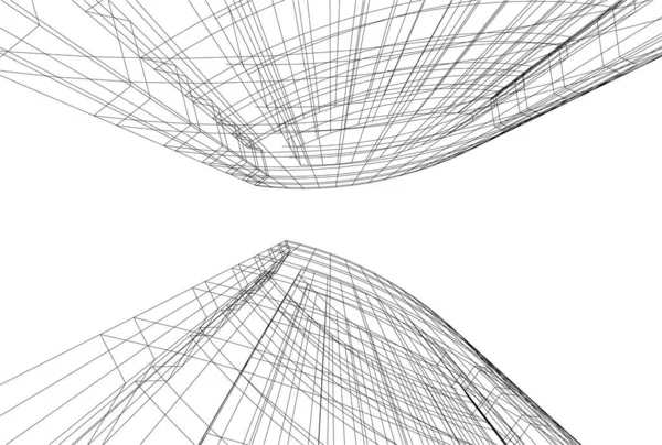 Liniert Architekturkunst Digitale Tapete — Stockvektor