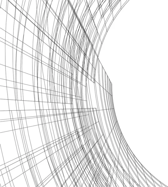 3D建築美術 デジタル壁紙 — ストックベクタ