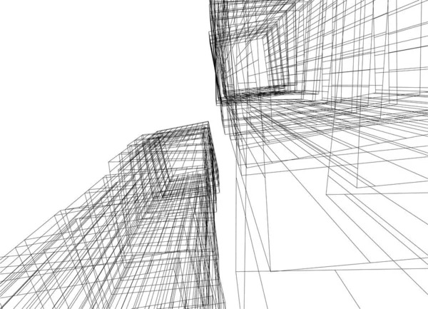 Liniert Architekturkunst Digitale Tapete — Stockvektor