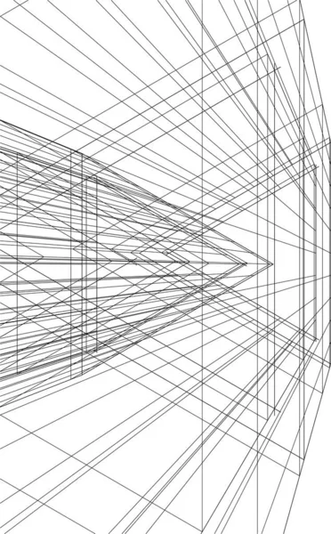 3D建築美術 デジタル壁紙 — ストックベクタ