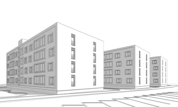 3D建筑艺术 数码壁纸 — 图库照片